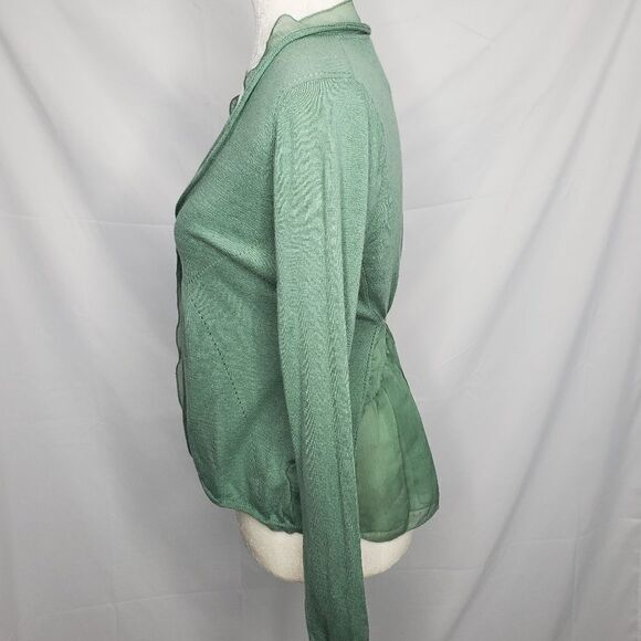 ANTHROPOLOGIE cardigan Angel of the North green Aral sweater S - Picture 4 of 11